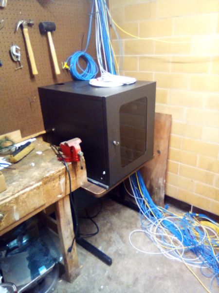 Network Cabinet
Jan 7. In its new location in the basement workroom. 
