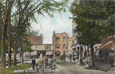 School Street
Looking north toward Washington Street. Willard Park (now called Central Park) on the left.
